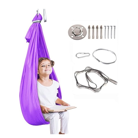 NIB•Sensory Swing by Maxfitone, purple color, one size, holds up to 220lbs - Picture 8 of 10